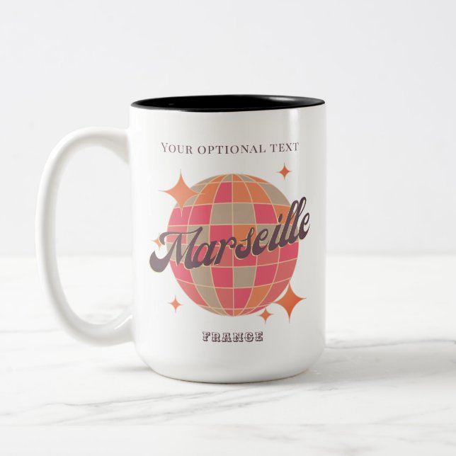 Marseille France Stadt Modeerscheinung Rosa Diskot Zweifarbige Tasse (Links)