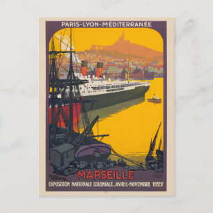 Marseille France Vintage Poster 1922 Postkarte