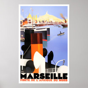Marseille France Vintage Reise Poster