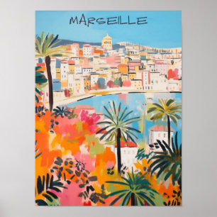 Marseille Frankreich Reise Stadt Wandkunst Ästheti Poster