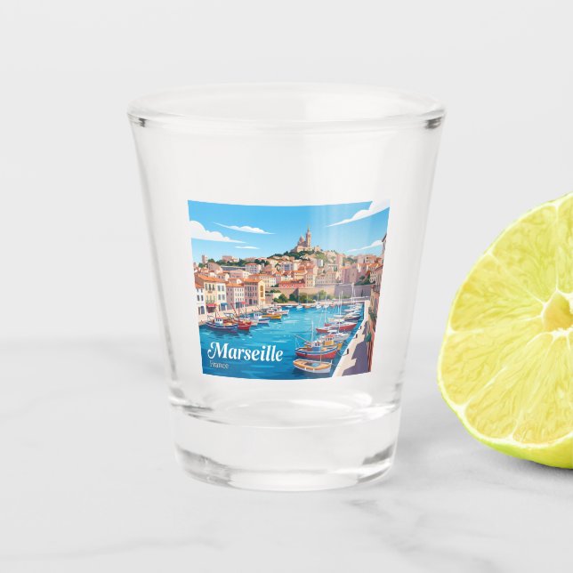 Marseille Frankreich Schnapsglas (Vorderseite)