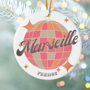 Marseille Frankreich Stadt Mode rosa Disco-Kugel  Keramik Ornament