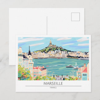 Marseille Frankreich Vintage Art Reise Postkarte