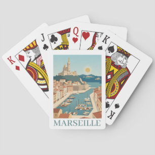Marseille Frankreich Vintage Minimalist Reisen Spielkarten