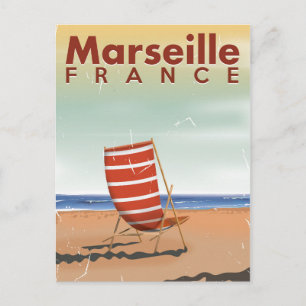 Marseille Frankreich Vintage-Reiseposter Postkarte