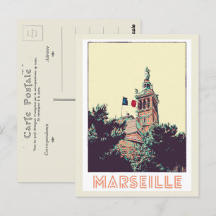 Marseille Notre-Dame-de-la-Garde Frankreich Postkarte