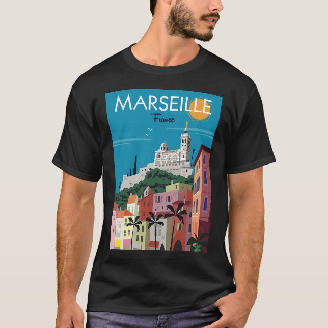 Marseille Notre Dame De La Garde Poster T-Shirt (Vorderseite)