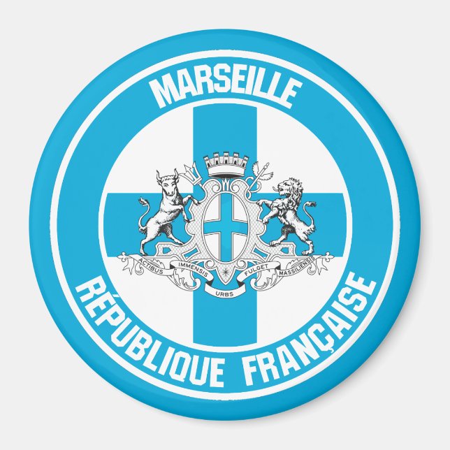 Marseille Round Emblem Magnet (Vorne)