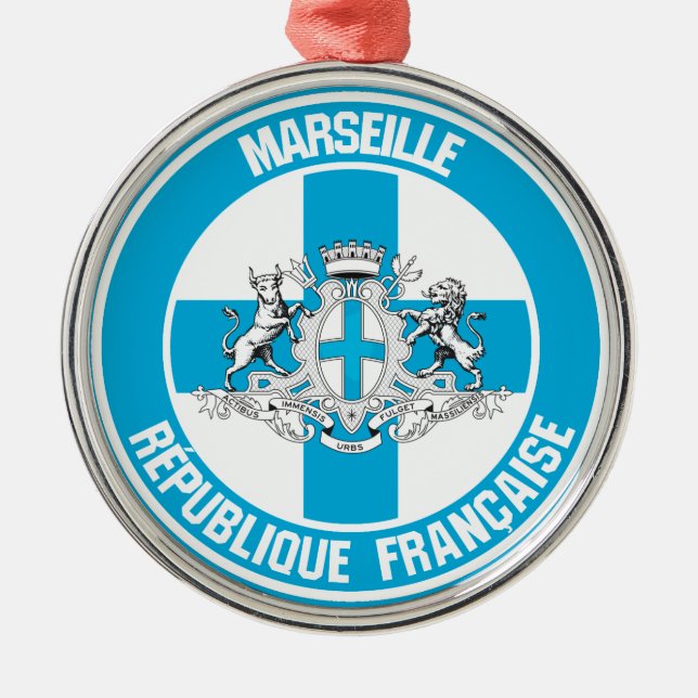 Marseille Round Emblem Ornament Aus Metall (Vorne)