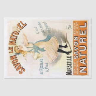 Marseille Seife Vintage-Werbung Französisches Mädc Seidenpapier