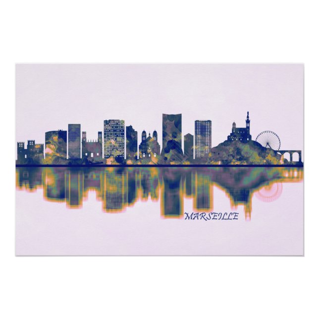 Marseille Skyline Poster (Vorderseite)