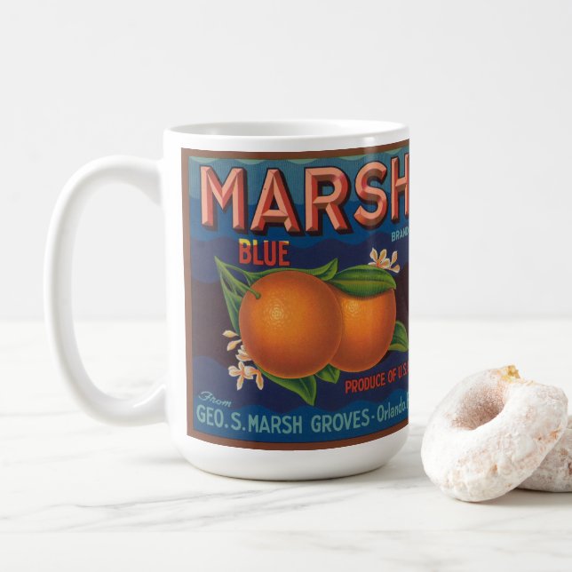 Marsh Brand | Vintages Zitruszeichen Kaffeetasse (Mit Donut)