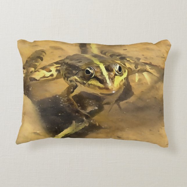 Marsh Frog ist in Flussgemälden eingetaucht Dekokissen (Rückseite)