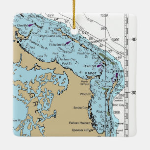 Marsh Harbor Abaco Chart Keramikornament