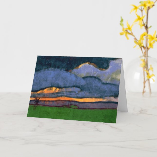 Marsh Landschaft mit einer Mühle | Emil Nolde | Karte (Gelbe Blume)