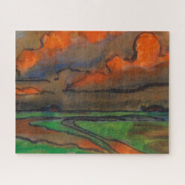 Marsh Landschaft unter roten Wolken | Emil Nolde | Puzzle