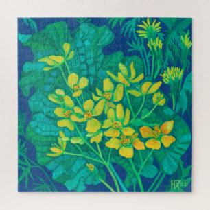 Marsh Marigold Summer Wildblumen Blumengemälde Puzzle