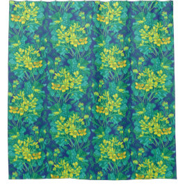 Marsh Marigold Wildblumen Gelbe Blumenmuster Duschvorhang