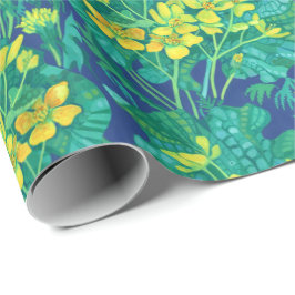 Marsh Marigold Wildblumen Gelbe Blumenmuster Geschenkpapier