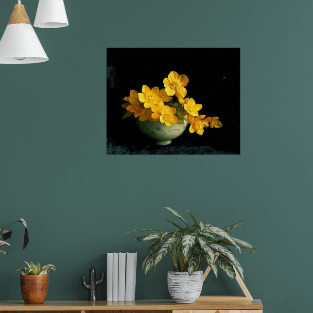 Marsh Marigolds, Stilllebenmalerei Poster (Wohnzimmer 1)