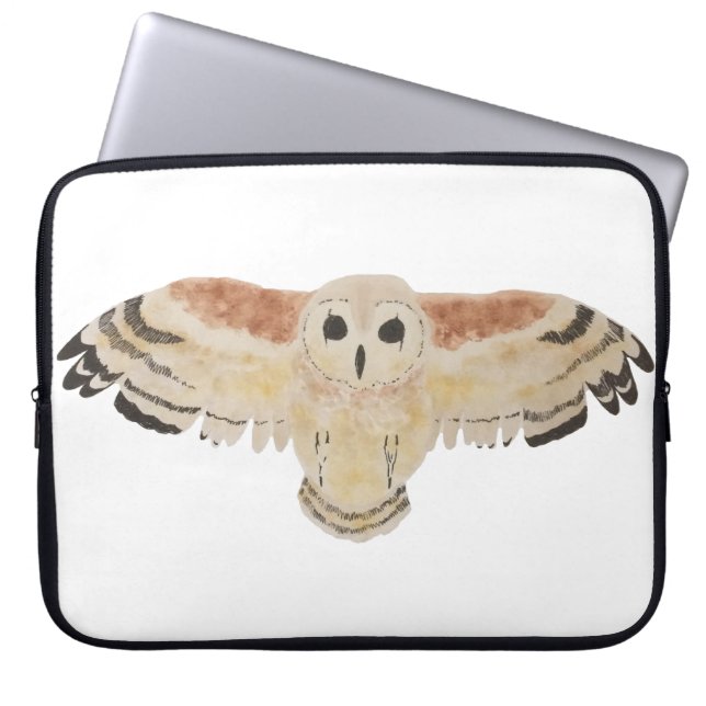 Marsh Owl Watercolor Bird Laptopschutzhülle (Vorderseite)