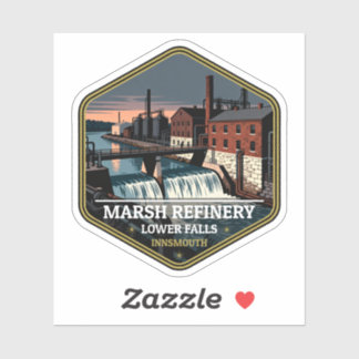 Marsh Raffinerie Lower Falls Innsmouth Vintage Rei Aufkleber