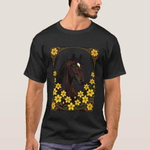 Marsh Tacky Pferd umgeben von gelbem Jasmin Blüten T-Shirt