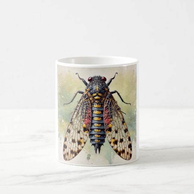 Marsh Treader Insect 180724IREF202 - Watercolor Kaffeetasse (Mittel)