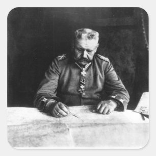 Marshal Paul von Hindenburg, 1914 Quadratischer Aufkleber