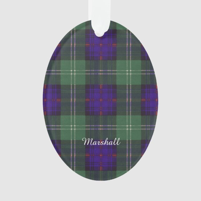 Marshall-Clan karierter schottischer Kilt Tartan Ornament (Vorderseite)