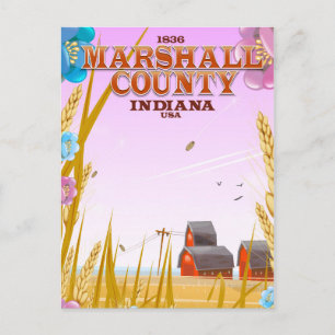 Marshall County '1836' Indiana Reiseplakat. Postkarte
