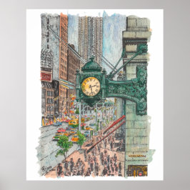 Marshall Field's Wassercolor Poster