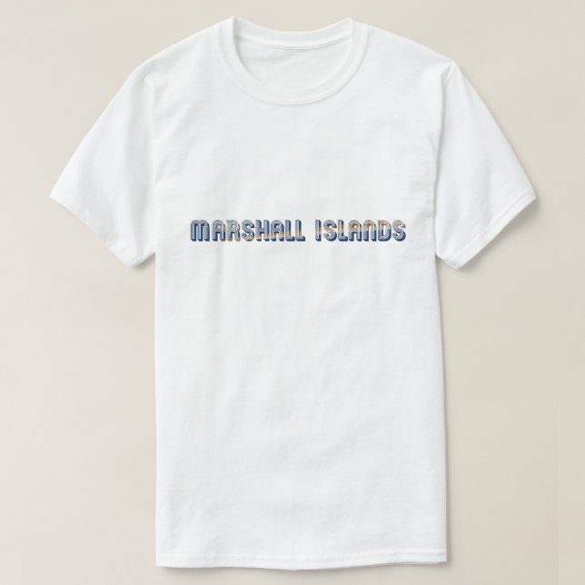 Marshall-Inseln Typografie-Flaggenfarben T-Shirt (Design vorne)