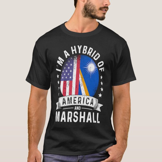 Marshall Islands American Patriot Grown Flag Humo T-Shirt (Vorderseite)