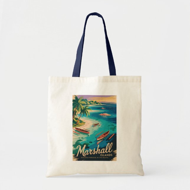 Marshall Islands Coast Illustration Travel Art Tragetasche (Vorne)