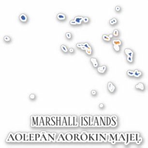 Marshall Islands Flag Charming Patriotic Map Aufkleber