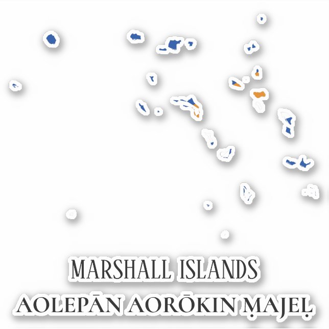 Marshall Islands Flag Charming Patriotic Map Aufkleber (Vorderseite)