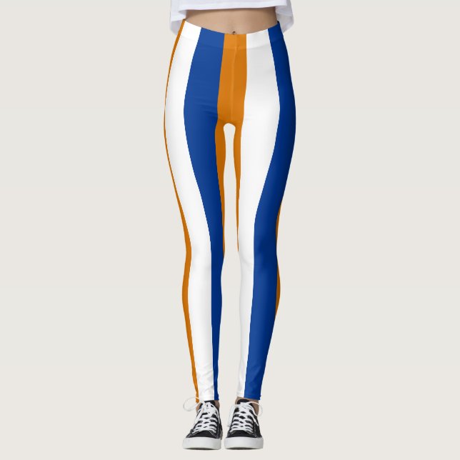 Marshall Islands Flaggenfarben Vertikal gestreift Leggings (Vorderseite)