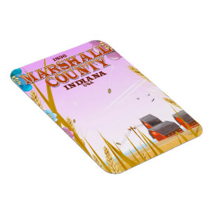 Marshall Landkreis '1836' Indiana Reiseplakat. Magnet