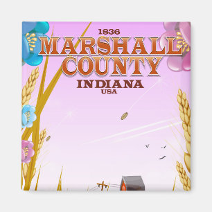 Marshall Landkreis '1836' Indiana Reiseplakat. Magnet