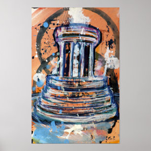 Marshall Michigan Fountain Abstrakte Kunst Poster