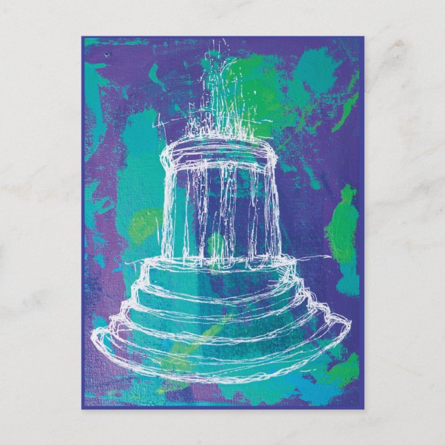 Marshall Michigan Fountain                         Postkarte (Vorderseite)