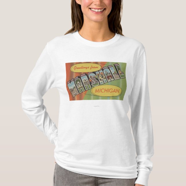 Marshall, Michigan - große Buchstabe-Szenen T-Shirt (Vorderseite)
