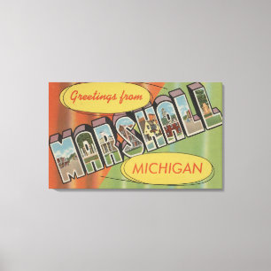 Marshall, Michigan - Große Buchstabenszenen Leinwanddruck