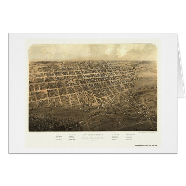 Marshall, panoramische Karte MI - 1868 (Vorderseite (Horizontal))