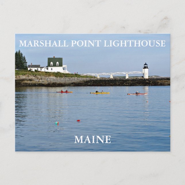 Marshall Point Light, Port Clyde Maine Postkarte (Vorderseite)