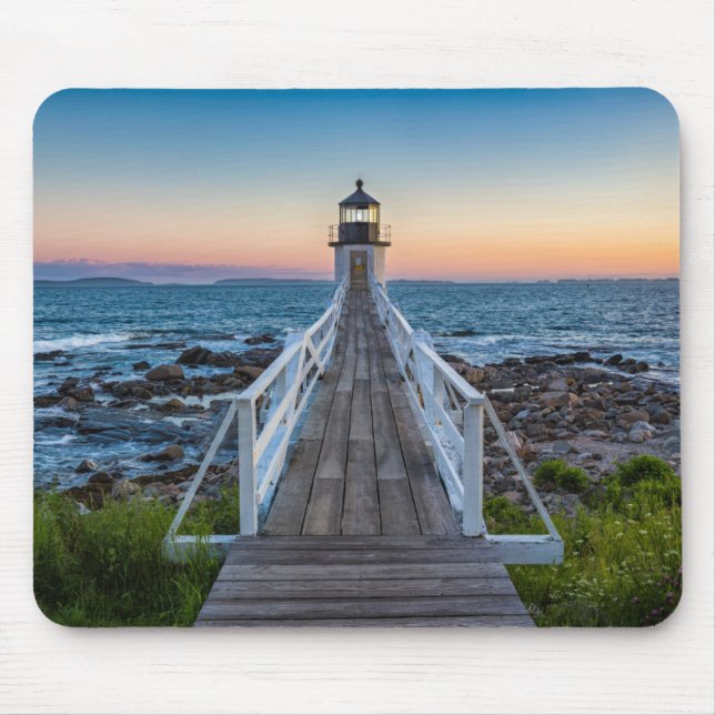 Marshall-Punkt-Leuchtturm am Sonnenuntergang Mousepad (Vorne)
