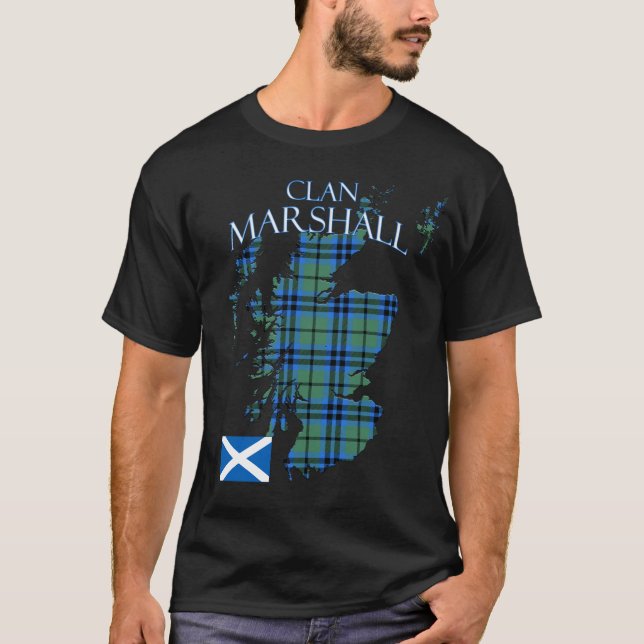 Marshall Scottish Clan Tartan Scotland T-Shirt (Vorderseite)