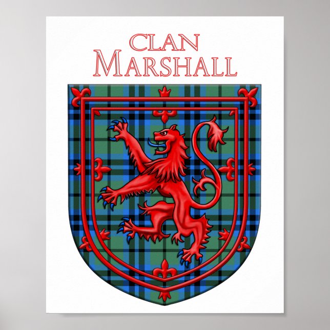 Marshall Tartan Scottish Kariert Lion Rampant Poster (Vorne)