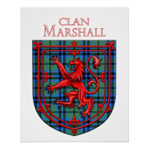 Marshall Tartan Scottish Kariert Lion Rampant Poster